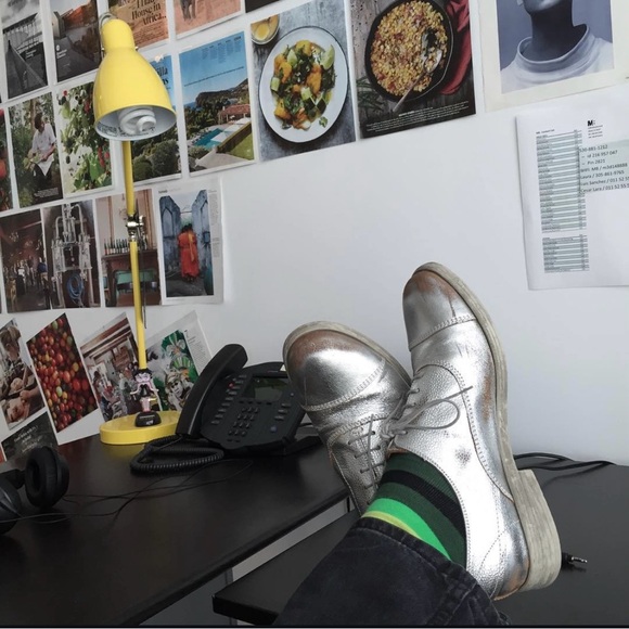 Diesel Silver Leather Men’s Oxford size 10.5 / 44 - Picture 2 of 9